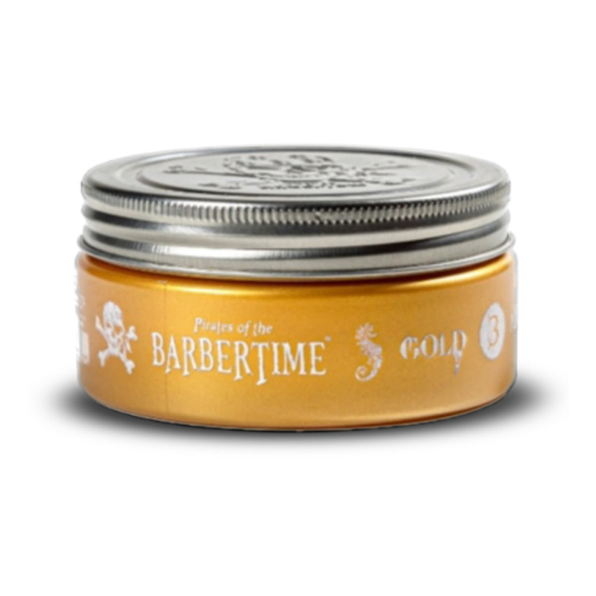 BARBERTIME Hair Styling Gold Pomade Wax | Gel Wax Pomade No3 | Shine Look Strong Hold 150 ml