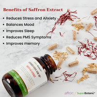 Super Botanic Ashwagandha KSM 66 ® 60 Vegan Capsules with Affron ® (Saffron Extract) |100% Natural & Made in the UK | Most Clinically Studied Ashwagandha |