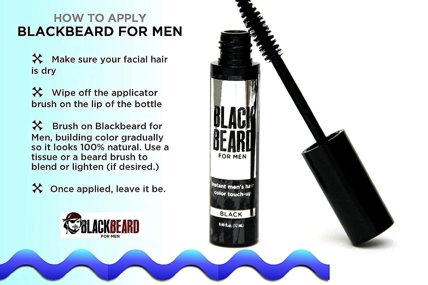 BLACKBEARD Blackbeard for Men - temporary brush on colour 12ml (0.40oz) (Brown Auburn)