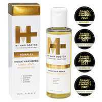 MY HAIR DOCTOR MHD Keraplex Liquid Gold Keratin Hair Oil | Hydrating 150ml Hair Serum Hair Oil for Dry Damaged Hair | Serum with Keratin, Castor Oil and Black Oats | Vegan Friendly