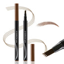 QIAWES Waterproof Eyebrow Pen - Micro Tip Eyebrow Pencil, Liquid Eyebrow Fork Tip Pen, Microblading Eyebrow Pen, Creates Natural 3D Eyebrow Hair, Long Lasting (Black)