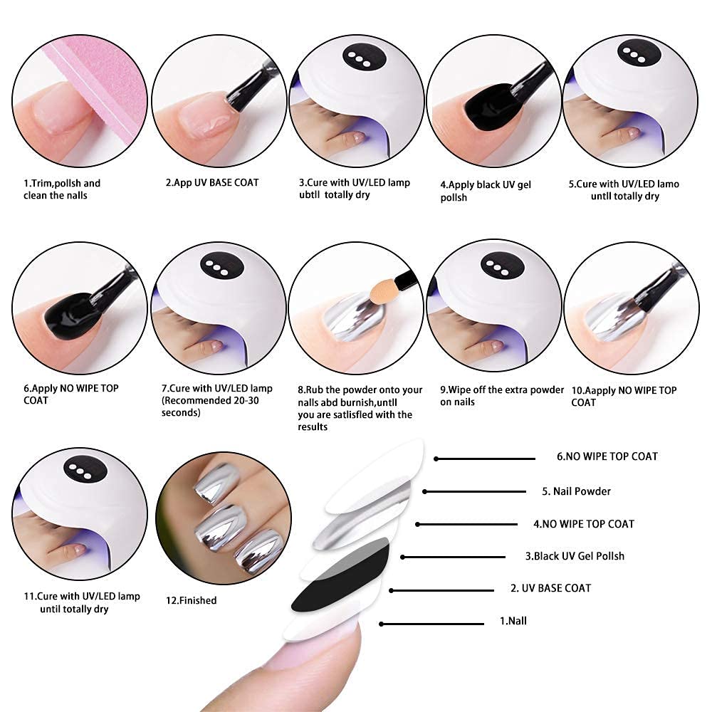 BISHENGYF 6 Box Rose Gold Chrome Nail Powder, Metallic Nail Art Pigment Powder Set, Shiny Nail Glitter Powder with Magic Mirror Effect for Nail Art Design Decoration.