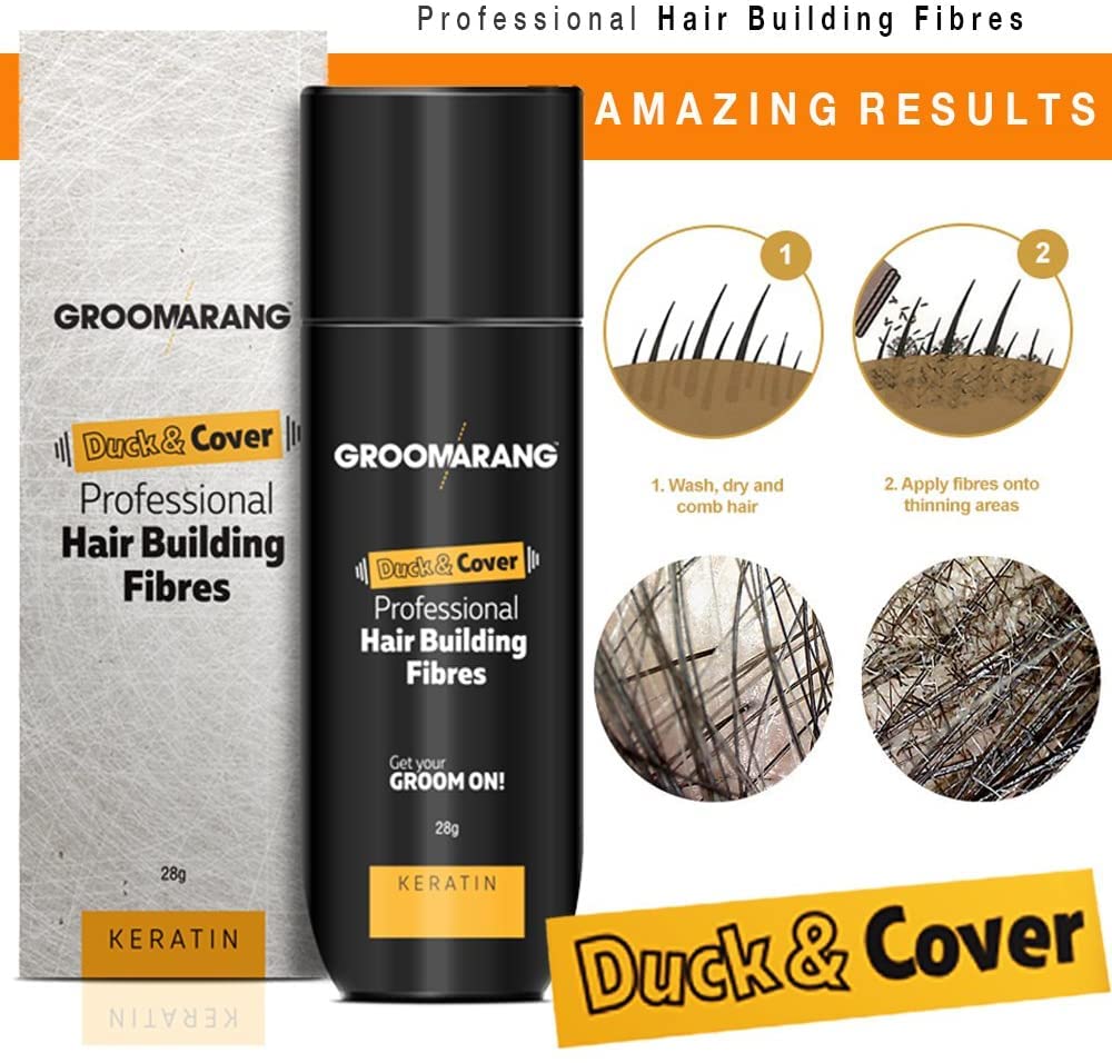 groomarang Hair Fibres X2 GROOMARANG Keratin Hair Building Fibres for Thinning Hair - Instantly Conceals Thinning Areas for Fuller Thicker Hair- For Men & Women 28g + Hair Loss Prevention Lotion (Light Brown)