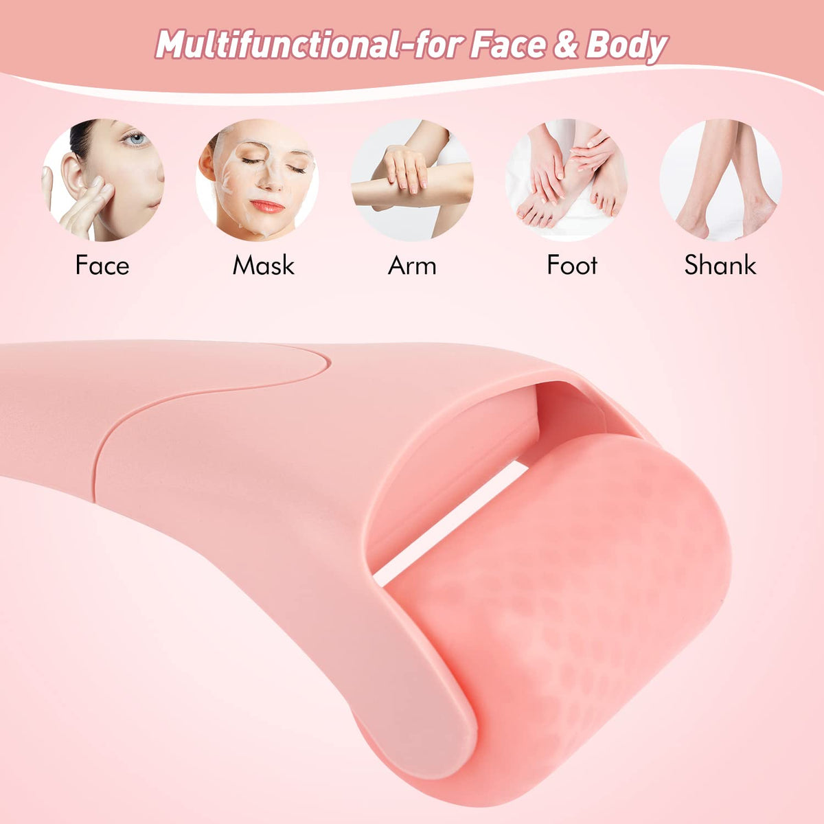 Fronnor Ice Roller for Face,Eyes,Mothers Day Gifts Idea,Therapeutic Cooling to Tighten Brighten Complexion and Reduce Wrinkles,Massager Under Eye Puffiness,Migraine and Pain Relidf (Pink)