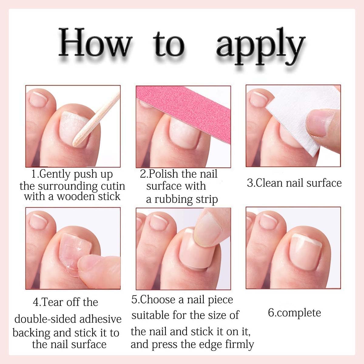 Nymora 48 Pcs White French Tip Press on Nails Short Square,False Toenails Press on Toenails Set White Nail, Stick on Toenails Fake Nails Acrylic Stick on Nails
