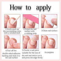Nymora 48 Pcs White French Tip Press on Nails Short Square,False Toenails Press on Toenails Set White Nail, Stick on Toenails Fake Nails Acrylic Stick on Nails