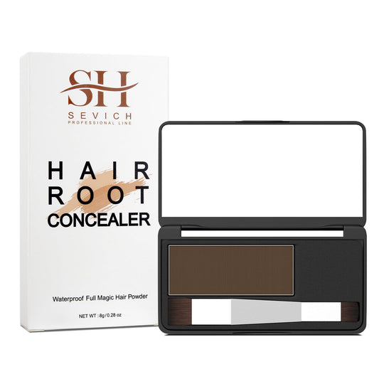 SEVICH Root Touch up, Hairline Powder with Brush, Instantly Conceals Hair Loss, Thinning Gray Hair Shadow Toppers for Women & Men, 48H Makeup Lasting, 8g Large Capacity Brown