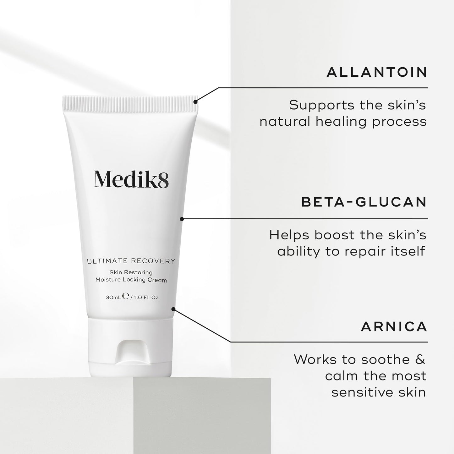 Medik8 Ultimate Recovery - Skin Restoring Moisture Locking Cream - Face Moisturiser With Allantoin - For Very Dry Skin - 30ml