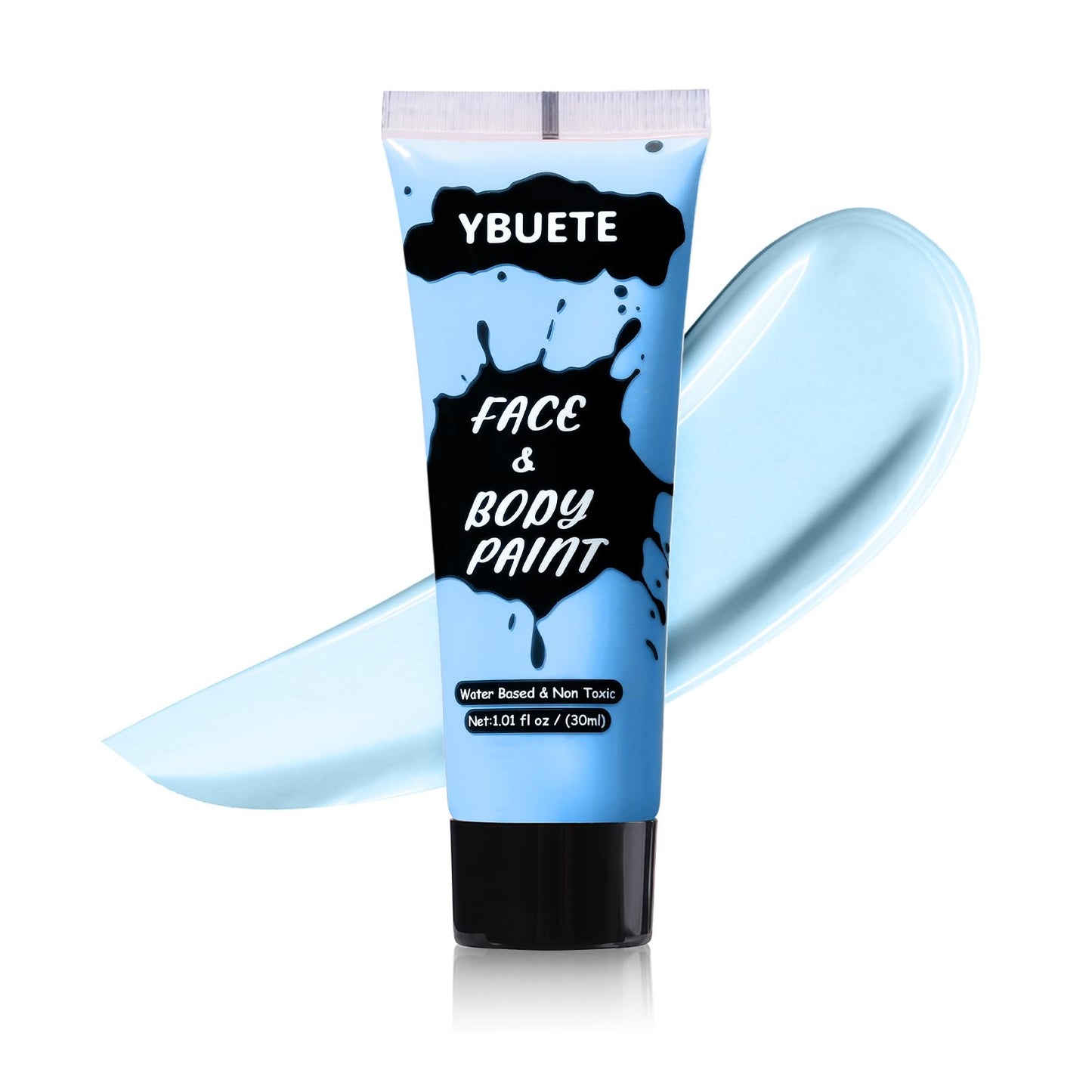YBUETE Light Blue Face Body Paint, Professional Paint for Halloween Cosplay Costume Party, Full-coverage Multi-Color Cream Makeup Blendable Body Painting for Adults Halloween Cosplay SFX Makeup Paint