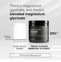 Toniiq 3000mg High Strength Magnesium Glycinate Supplements - 20% Purified to Contain 600mg of Elemental Magnesium