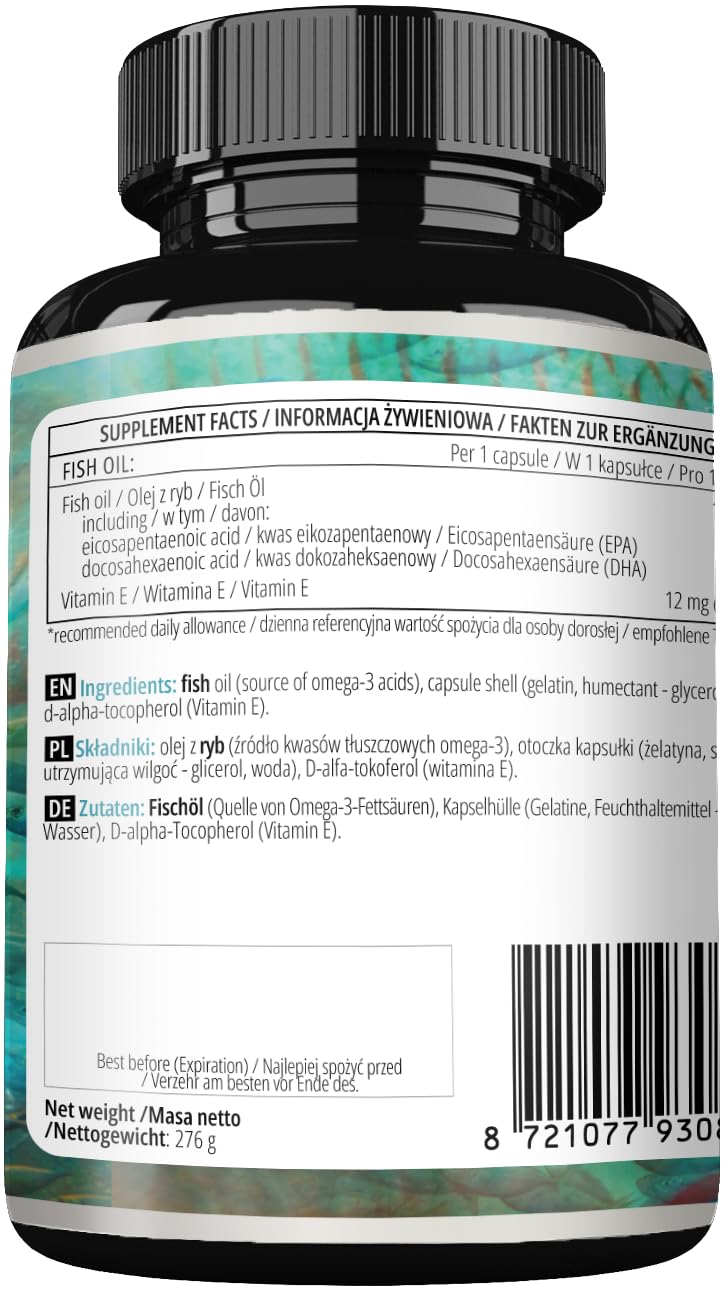 APOLLO'S HEGEMONY Fish Oil 1000mg - High Dose Omega 3 with 330mg EPA and 220mg DHA - 200 Softgel Capsules - 6 Months Supply - Unsaturated Fatty Acids (EFAs) - Supports Heart and Brain Health - by Apollo's Hegemony