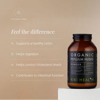 KIKI HEALTH KIKI Health Premium Certified Organic Psyllium Husk Powder | 100% Soluble Fiber for Digestion, GMO-Free, Rich in Nutrients, Gluten/Wheat-Free | Supports Digestive Wellness & Mineral Absorption - 275g