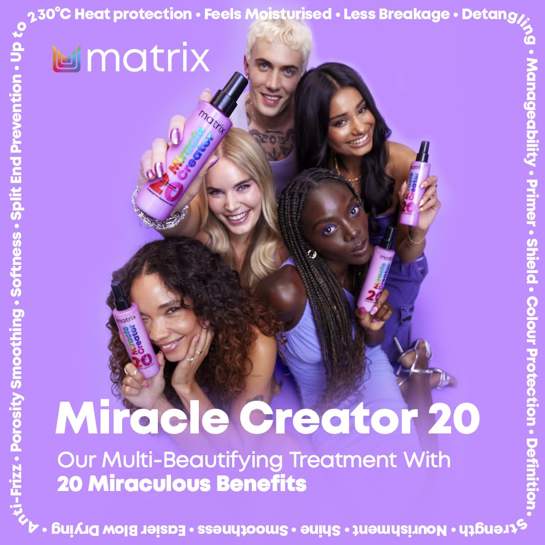 Matrix Multi-Tasking Hair Treatment, Leave-In Conditioner and Heat Protector with 20 Benefits, Total Results, Miracle Creator, 190ml