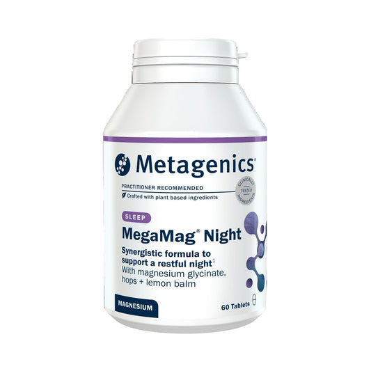 Metagenics - MegaMag Night – Magnesium Glycinate with Hops & Lemon Balm – for Evening Wellbeing – 60 Capsules