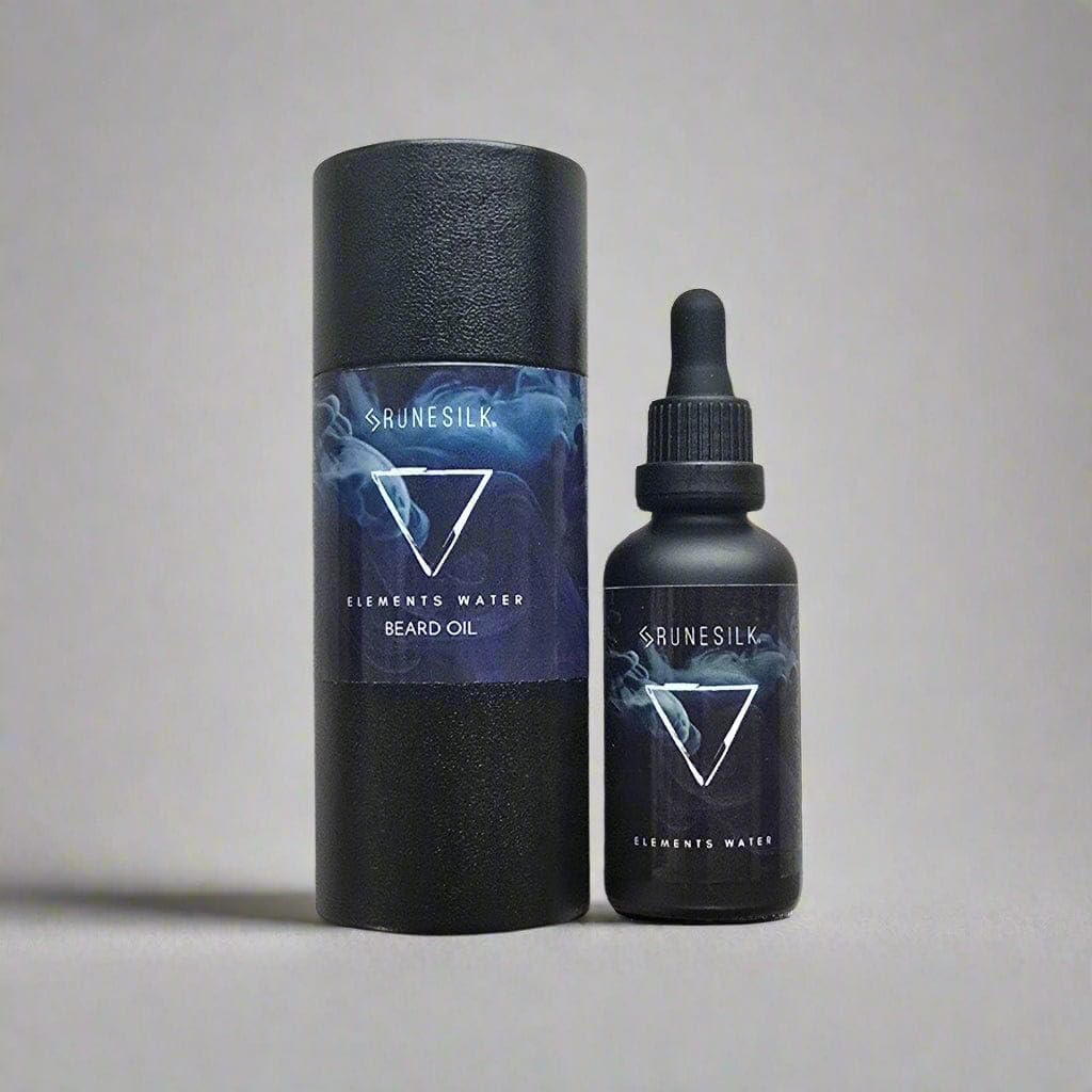 Elements Water Beard Oil by RUNESILK | Beard Oil for Men - Conditioner with Argan Oil - Gentle Beard Care for All Skin Types | Made in the UK
