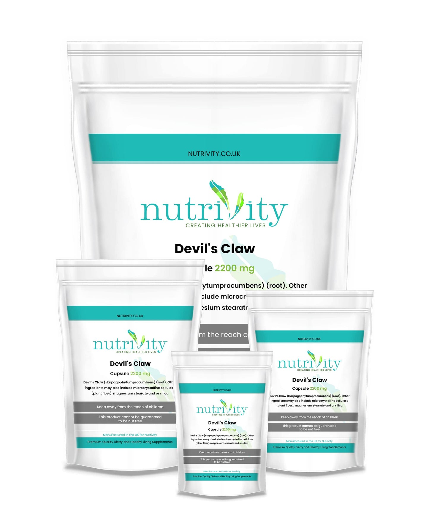 Devil's Claw 2200mg Joint and Aches Support Supplement Powerful Anti-Inflammatory Properties by Nutrivity 365 Vegan Capsules