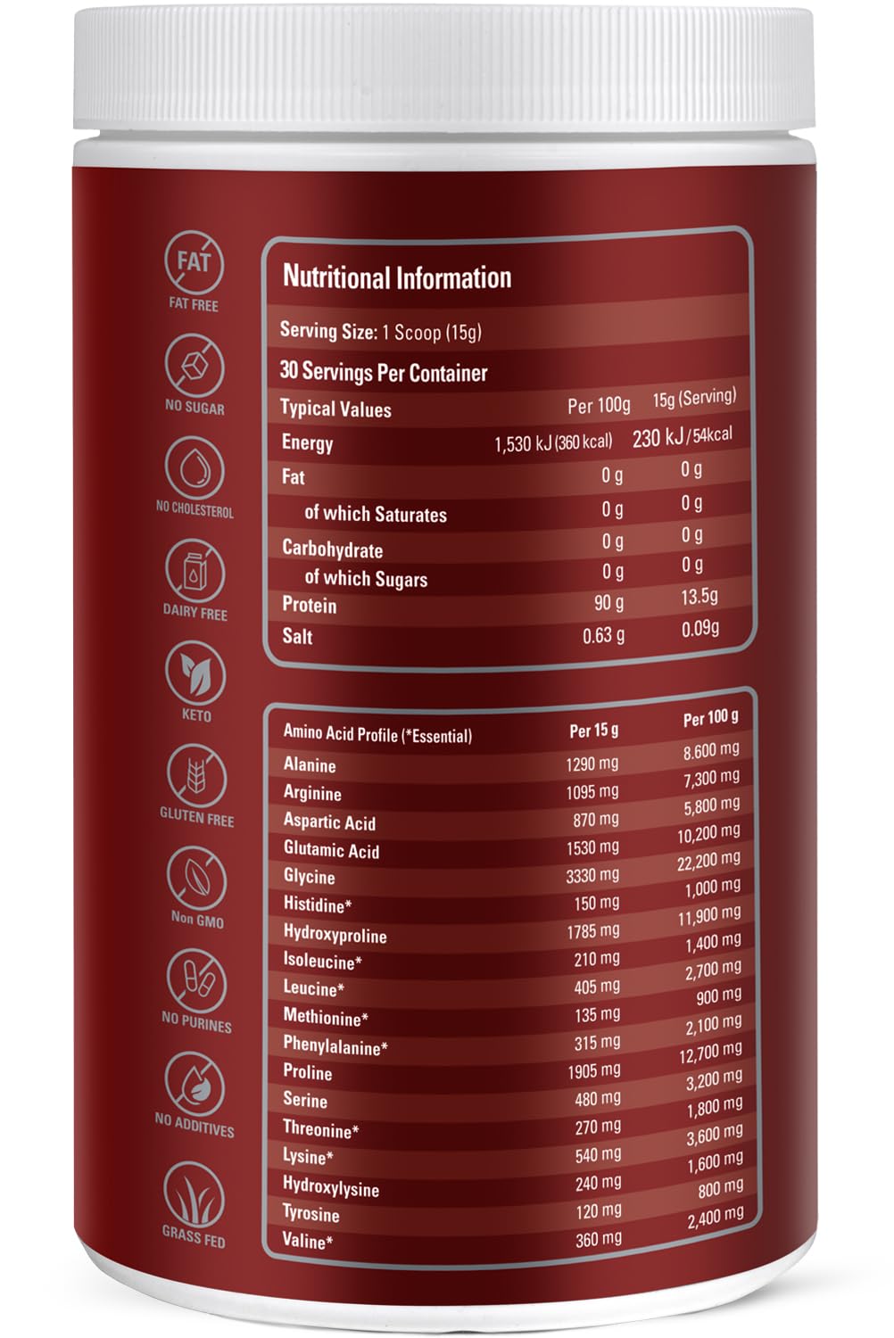 REMITURE Bovine Collagen Powder 15000mg Type 1 & 3 Unflavoured| Grass Fed Hydrolysed Protein Peptides for Women & Men 18 Amino Acids | Kosher and Halal | Muscles Healthy Skin Hair Nails Joints Gut