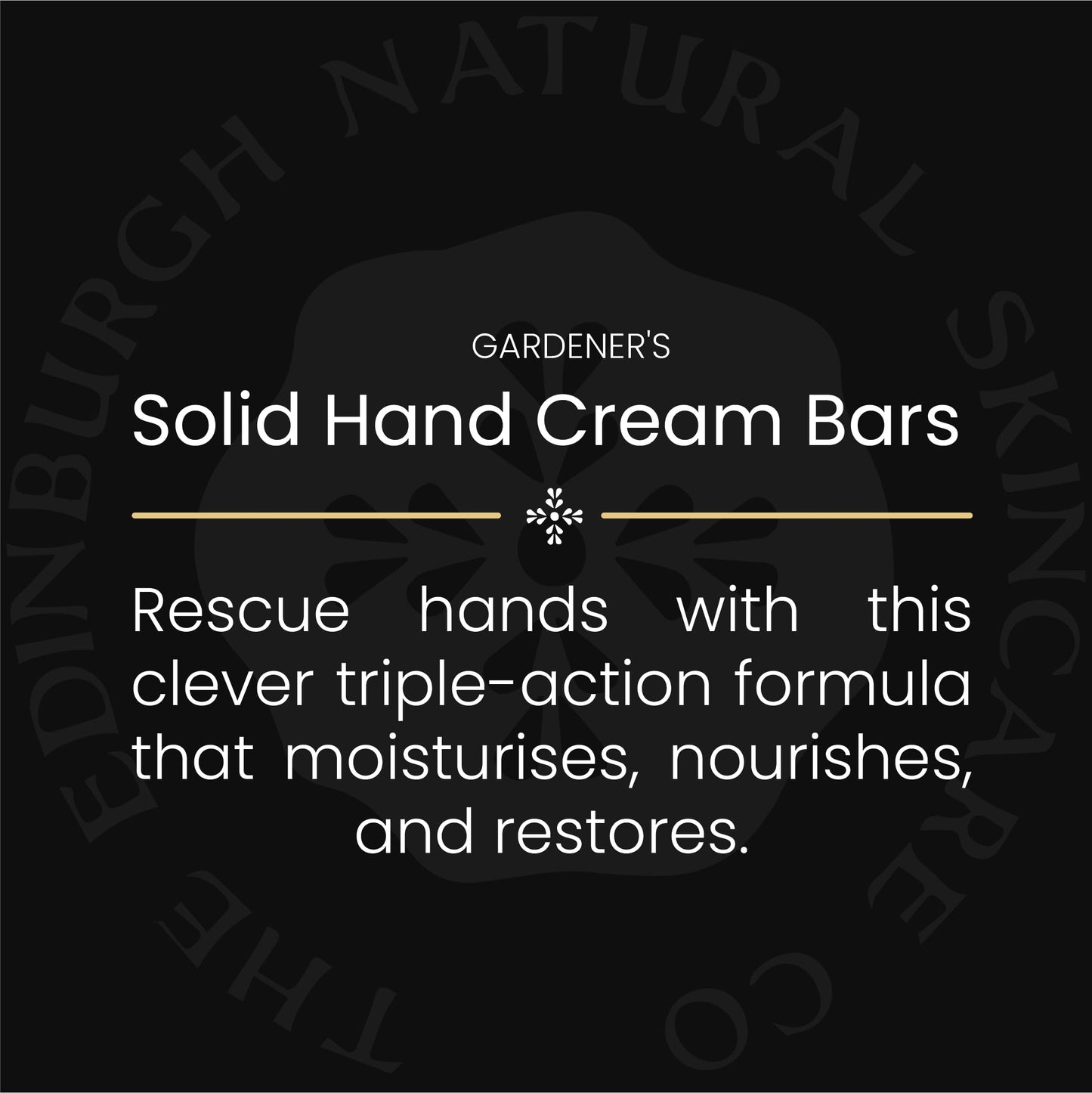 The Edinburgh Natural Skincare Company Ltd. Moisturising Solid Hand Cream Bars | For Dry & Sensitive Hands | Gardeners Scent | Natural Hand Cream | No Sticky Residue | Luxury Gift | Cruelty Free | Edinburgh Skincare Company