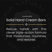 The Edinburgh Natural Skincare Company Ltd. Moisturising Solid Hand Cream Bars | For Dry & Sensitive Hands | Gardeners Scent | Natural Hand Cream | No Sticky Residue | Luxury Gift | Cruelty Free | Edinburgh Skincare Company