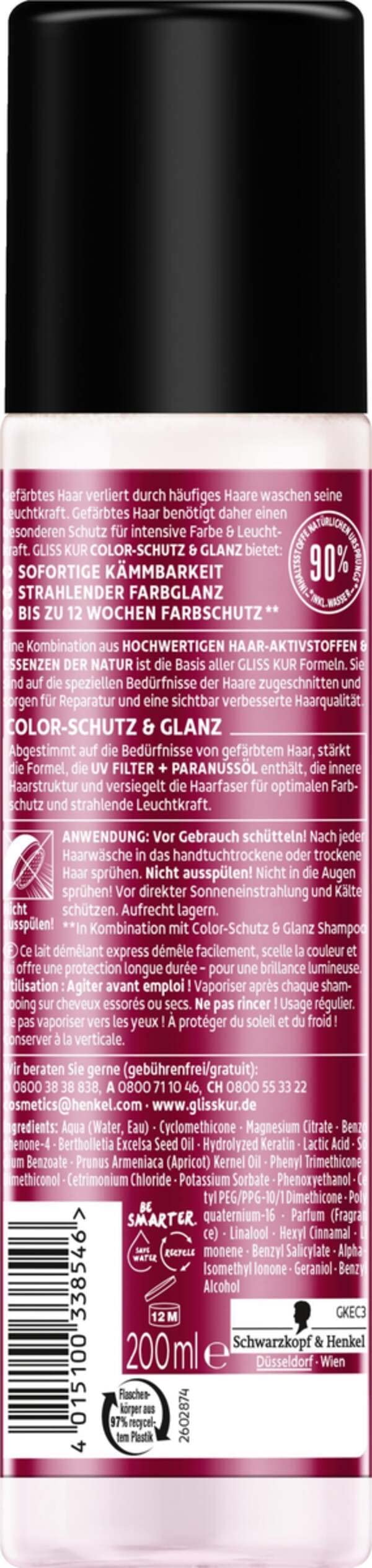 Schwarzkopf Gliss Colour Protect&Shine Express Repair Conditioner Leave-In