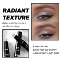 LYNTYAOU White Pearl Eyeshadow Stick, Shimmer Bright Color Eyes Makeup Pen, Metallic Cream Eye Shadow Crayon, Pearlescent Glitter Eyeshadows Pencil, High Pigmented Eyeliner Smooth for Women