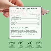Inspiriko Organic Prebiotics for Gut Health - Award-Winning 10-in-1 Gut Health Powder with Superfoods, Inulin, Probiotics and Prebiotics. No Added Sugar, Made in UK, 180 Grams