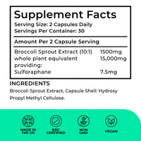 LOVE LIFE SUPPLEMENTS Broccoli Sprout Extract by LLS | Contains Activated Sulforaphane | 60 Capsules | 15,000mg of Whole Plant Equivalent per Serving | Sulforaphane Supplement | Potent Antioxidant Content