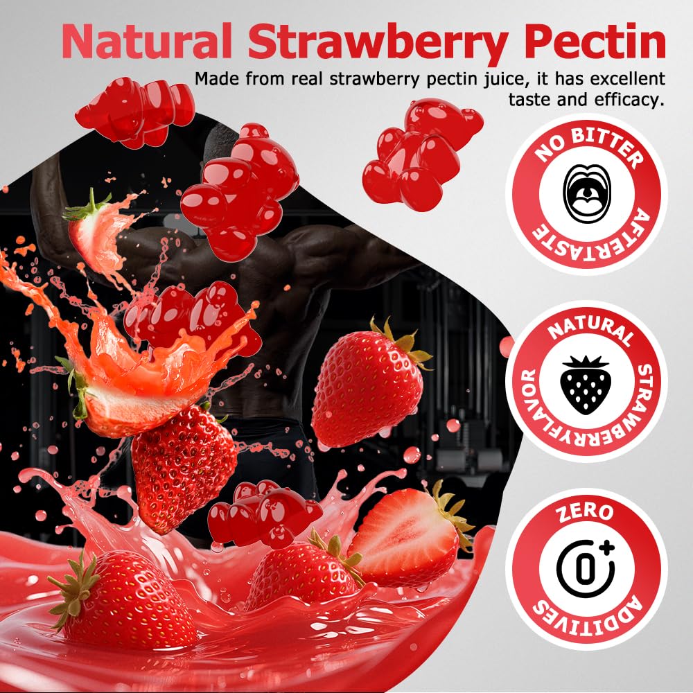 KauYard Creatine Monohydrate 5000mg Gummies - Sugar Free Muscle Support Supplement with Electrolytes & Vitamin D3 | Strawberry Flavour Chewable Creatine for Athletes & Fitness