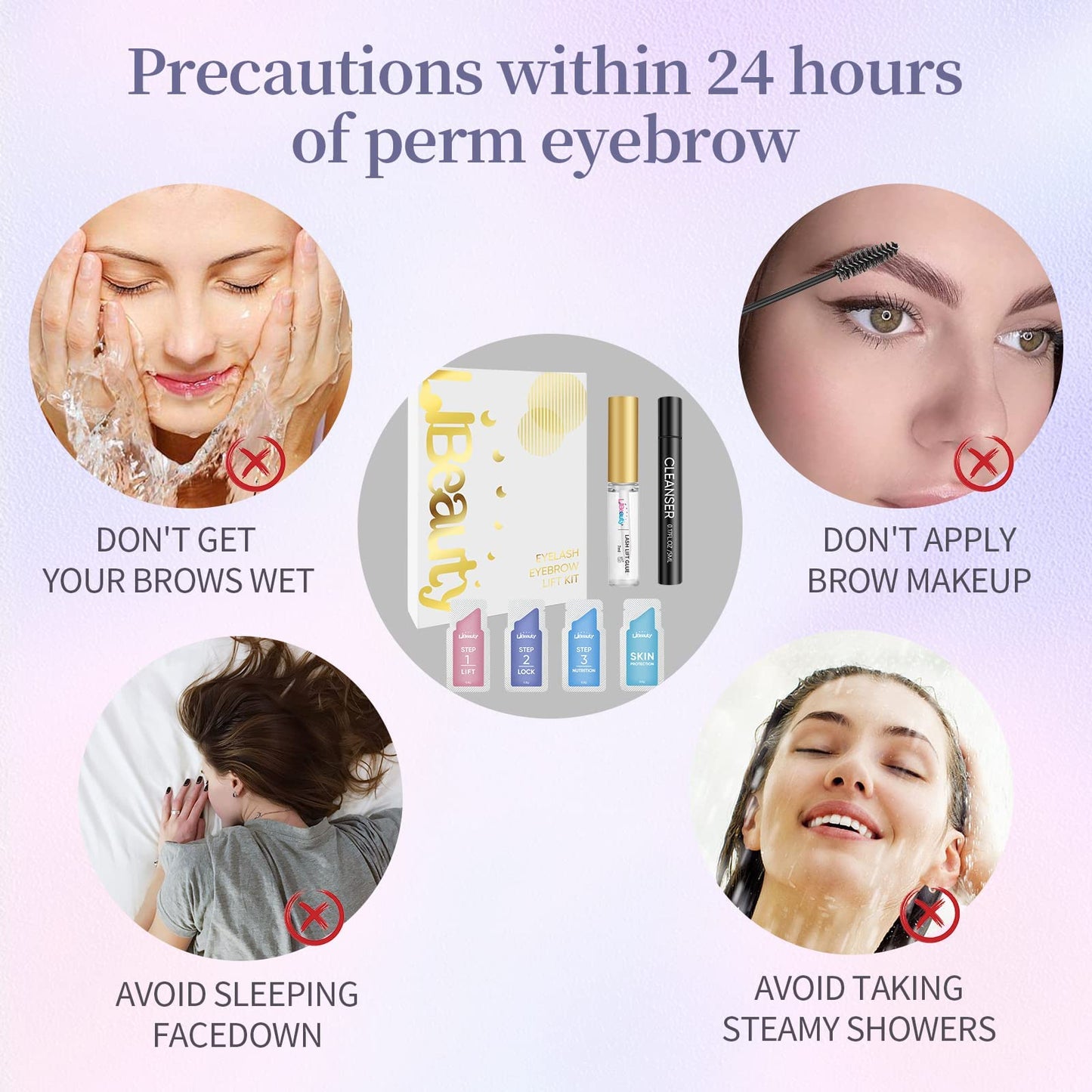 Libeauty Lash Lift and Brow Lamination 2 in 1 Kit, Eyelash Perm Sachet Disposable Professional Quality Quick Lash Lifting, Semi-Permanent Curling Perming - Updated Version