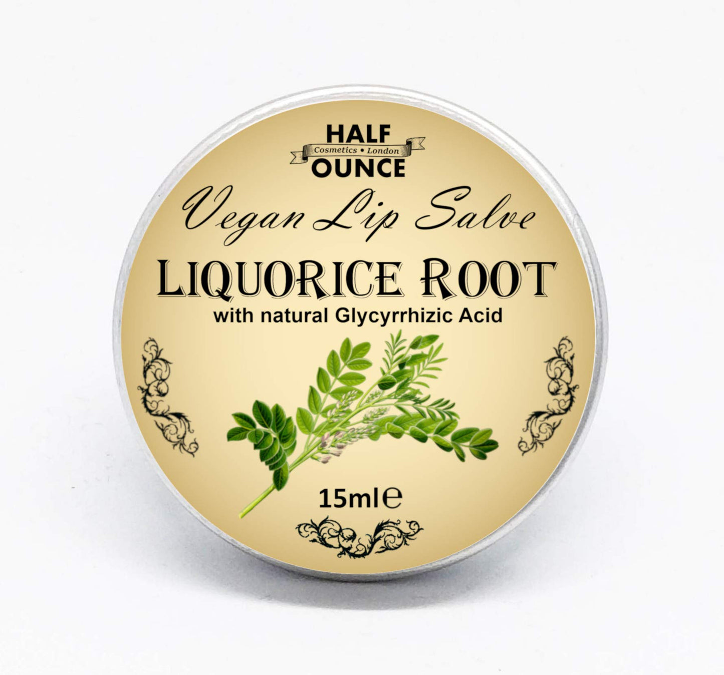 Half Ounce Cosmetics Liquorice Balm, Vegan Lip Salve containing Liquorice (Licorice) Root Extract
