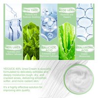 MINGYITUO Urea Foot Cream, Urea Cream 40 Percent for feet,with Hyaluronic Acid, Tea Tree and Aloe Vera,Heel Balm For Callous Removal and Soften, For dry, Cracked Feet, Heels and Hands (120g)