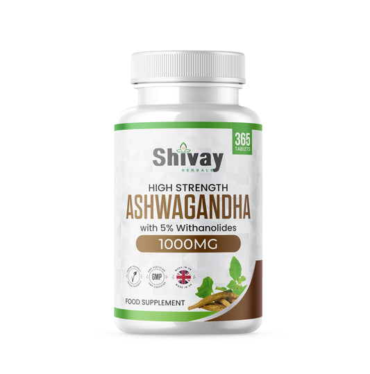 Ashwagandha 2000mg per Serving | 365 Vegan Tablets - 6 Month Supply | Pure High Strength Ashwagandha Root Extract Supplement by Shivay Herbals