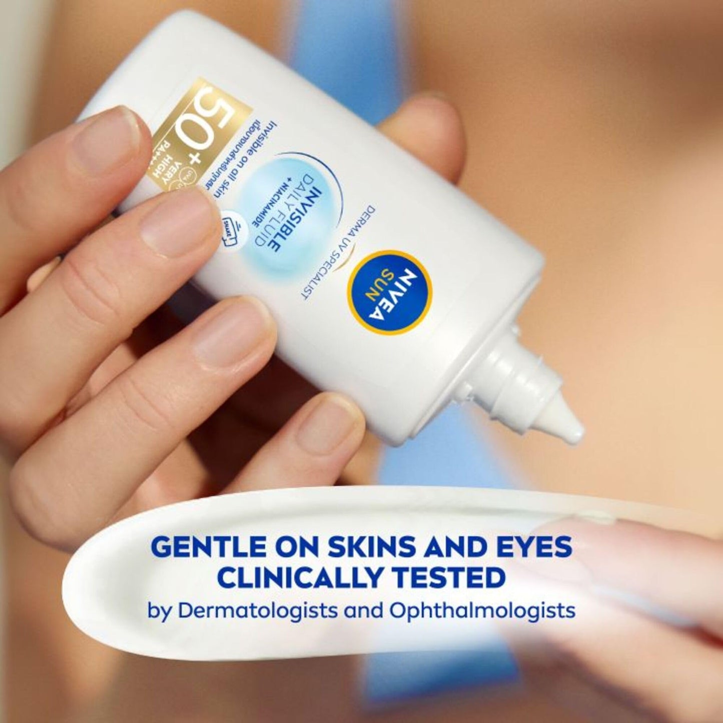 Nivea Sun NIVEA SUN UV Face Invisible Daily Fluid SPF50+ (40ml), Face Sunscreen with Niacinamide, 8H Matte Effect SPF50 Face Moisturiser, Invisible On All Skin Tones