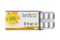 SunVit-D3 High Strength Vitamin D 2500iu Capsules - Cholecalciferol Vitamin D Capsules Support the Maintenance of Bone, Teeth, Muscle & Immune System | UK Made & GMP Approved - D3 Vitamins 28 Capsules