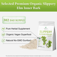 VELOTO Slippery Elm Bark & Slippery Elm Powder Organic 454g, 100% Pure Inner Bark, Natural Herbal Supplement, Soothes Throat, Cough & Digestive Health, Supports IBS, Acid Reflux, Vegan, Gluten Free, Non-GMO