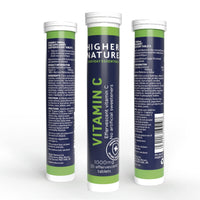 HIGHER NATURE Higher Nature - Fizzy C - Vitamin C Effervescent Tablets - Immune System Support - Vitamin C 1000mg - Vegan - 20 Tablets