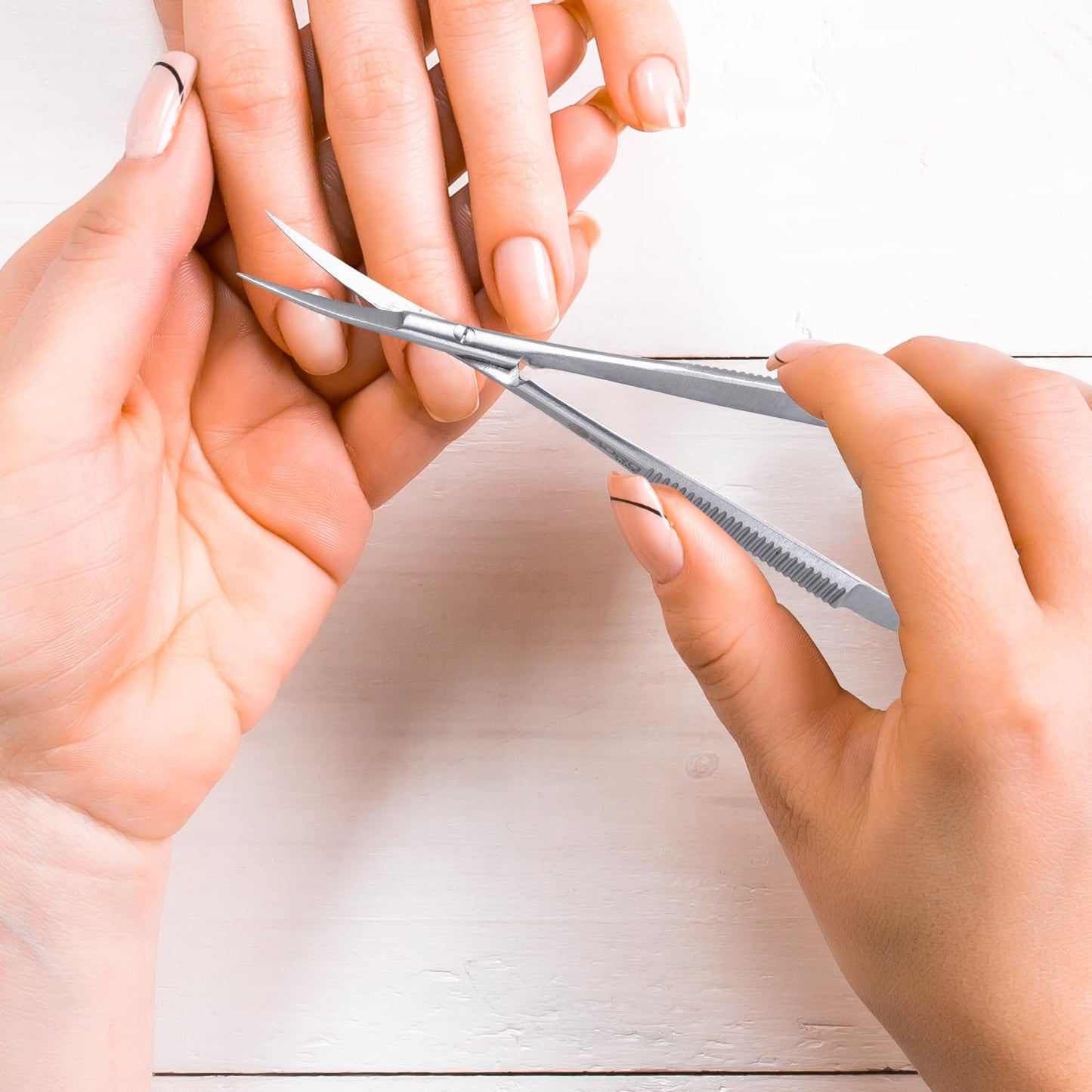 BORO Trade Cuticle Scissors Extra Fine Curved Grooming Shears Professional Precise Pointed Tip for Eyebrow Eyelash Trim Nail and Dry Skin Grooming Scissor Beauty Scissors for Manicure Pedicure Women Men(Silver)