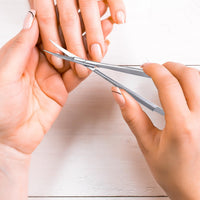 BORO Trade Cuticle Scissors Extra Fine Curved Grooming Shears Professional Precise Pointed Tip for Eyebrow Eyelash Trim Nail and Dry Skin Grooming Scissor Beauty Scissors for Manicure Pedicure Women Men(Silver)