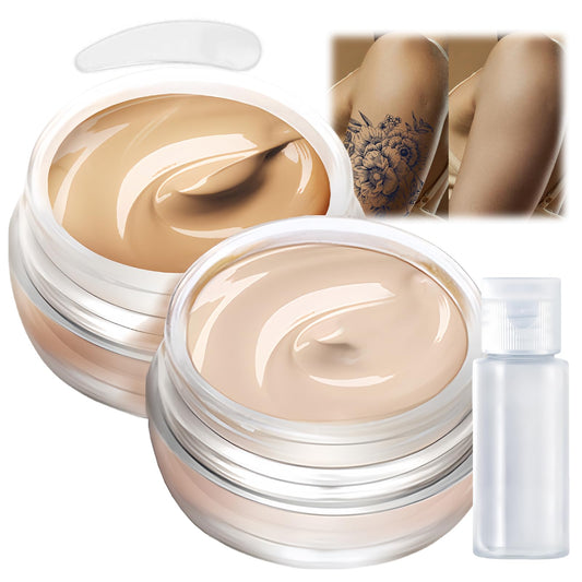 AuraAnge Tattoo Cover up Makeup - Contains Makeup Remover - Waterproof Body Concealer for Tattoo Cover Up - Full Coverage Cream for Bruises and Tattoos, Men and Women