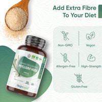 WeightWorld Organic Psyllium Husk Capsules - 2100mg in 3 Powder Capsules- High Strength Prebiotic Fiber Supplement- 180 Powder Capsules- High in Soluble Fibre Helps You Feel Fuller & Stay Regular