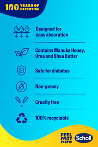 Scholl PediMask for Soft Feet, Deep Moisturising Pedicure Foot Mask with Manuka Honey, Urea and Shea Butter, Clinically Proven for Softer Feet