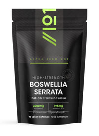 ALPHA01 Boswellia Serrata Extract 3000mg – 65% Boswellic Acid (150mg per Capsule) - 90 Capsules (3 Months Supply) – Resealable and Recyclable Pouch by Alpha01