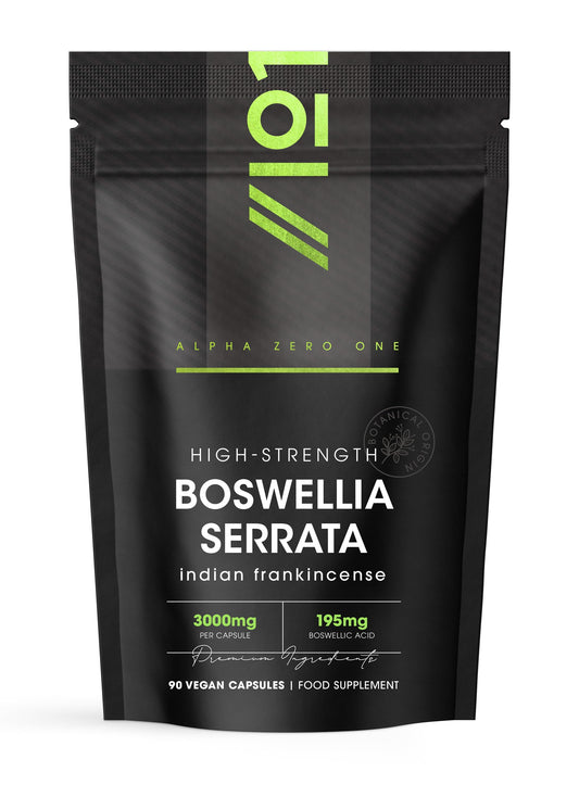 ALPHA01 Boswellia Serrata Extract 3000mg – 65% Boswellic Acid (150mg per Capsule) - 90 Capsules (3 Months Supply) – Resealable and Recyclable Pouch by Alpha01