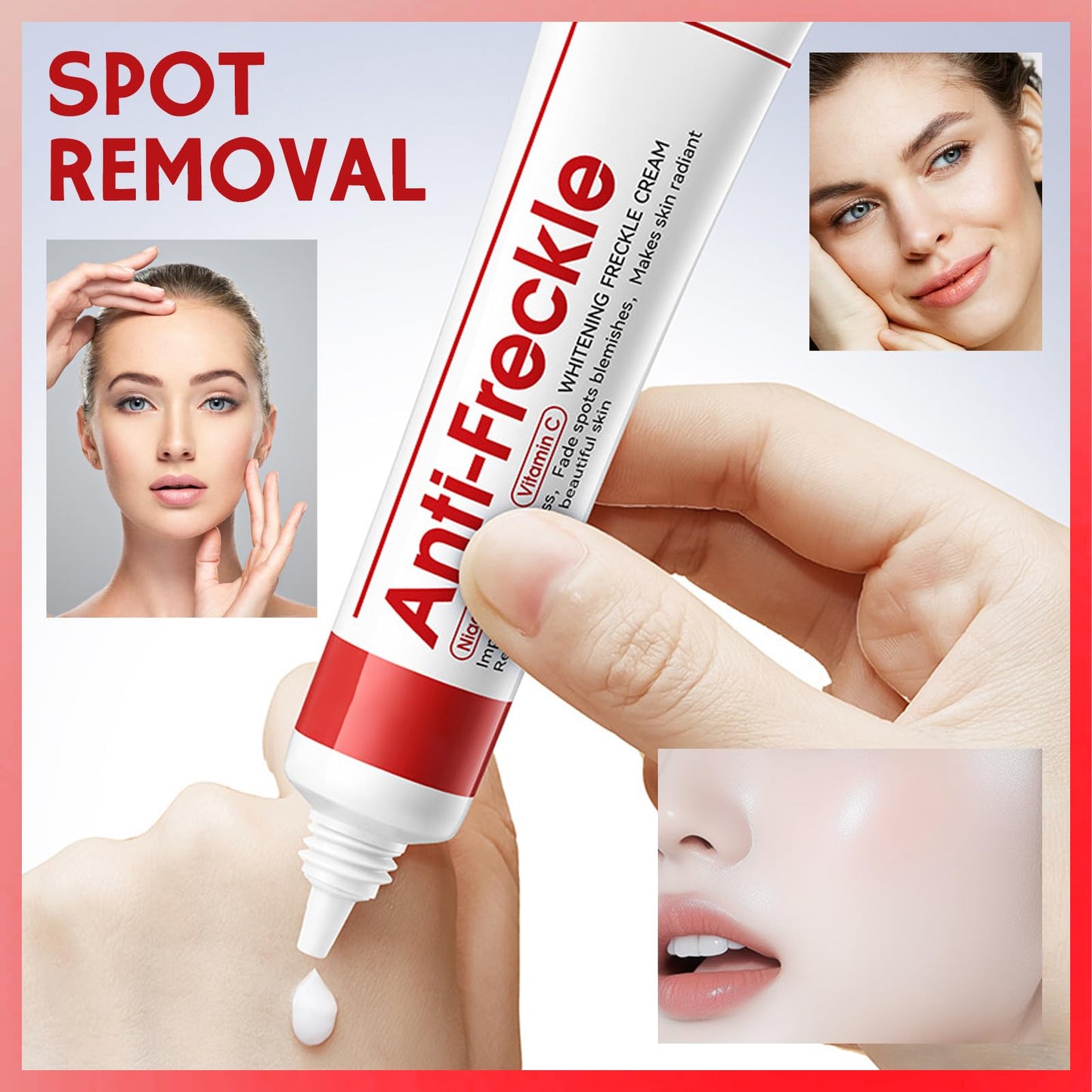 MINSHZEE Freckle Removal Cream - Removes facial dark spots, Dark Spot Remover with Niacinamide and Vitamin C, Improves dull skin (1 piece)