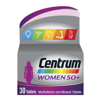 Centrum Women 50+ Multivitamin & Mineral Tablets, 24 essential nutrients including Vitamin D, Complete Multivitamin Tablets, 30 tablets