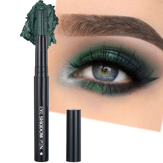 AurolaGlow Gothic Smokey Eyeshadow Stick in Dark Green - Metallic Glitter, Creamy Highlight, Smooth Eyeliner - Gift for Women