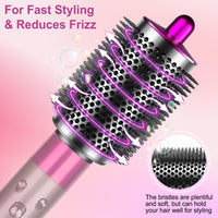 ZEPHBLOW Large Round Brush Compatible with Dyson Airwrap Attachments, Bigger Oval Round Volumizing Brush Compatible with Air Wrap, Shiny Voluminous Styles, Rose