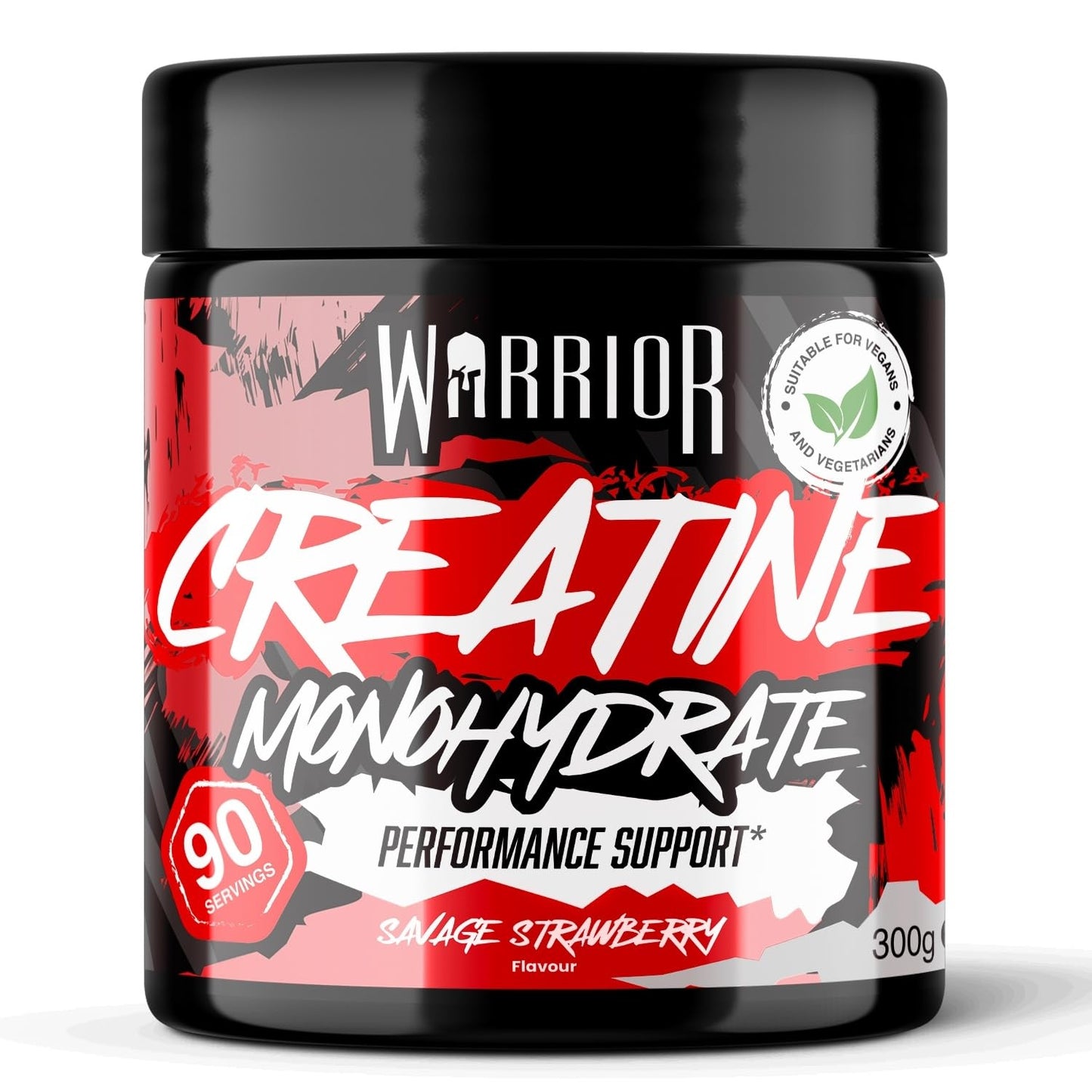 Warrior Flavoured Creatine Monohydrate Powder 300g (90 Servings) – Creatine Powder Drink, Creatine for Performance, Strength & Recovery (Not Creatine Gummies or Tablets) – Savage Strawberry