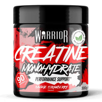 Warrior Flavoured Creatine Monohydrate Powder 300g (90 Servings) – Creatine Powder Drink, Creatine for Performance, Strength & Recovery (Not Creatine Gummies or Tablets) – Savage Strawberry