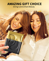 Under Eye Patches (24 Pairs) - 24K Gold Eye Masks Skincare Enriched with Abundant Collagen, hyaluronic acid, anti-aging self care eye gel pads for puffy eyes, dark circles and eye bags,wrinkle patches